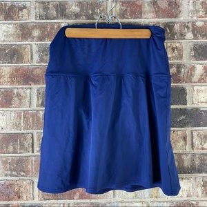 Land's End Women Navy Blue High Rise Bikini Skirt Swimsuit Swim Bottoms Sz 16